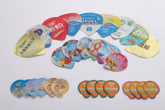 Heat Sealed Lacquer Die Cut Lids For Dairy Products 8 Colors Printing