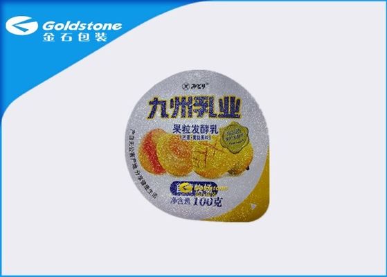 Colorful Printing Yogurt Cup Heat Seal Foil Lids Rectanglar / Peach Shape