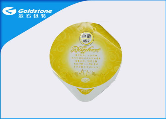 Die Cut Worm Embossed Foil Lidding , Cup Seal Aluminium Lidding Foil