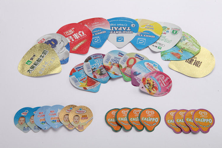Heat Sealed Lacquer Die Cut Lids For Dairy Products 8 Colors Printing